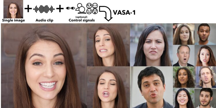 VASA-1：一张静态图像 + 一段语音生成逼真的对话面部视频